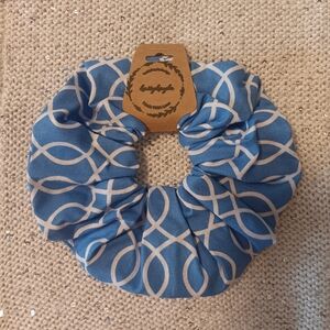 Blue and White Patterned XL Scrunchie